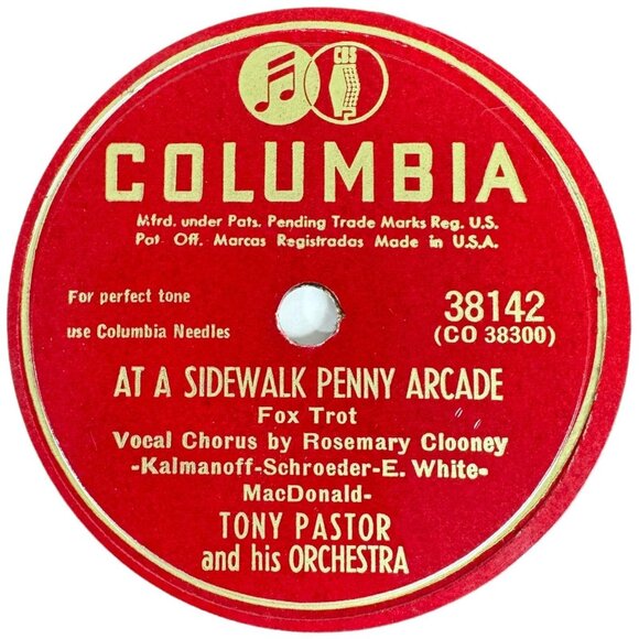 Tony Pastor At A Sidewalk Penny Arcade 10in Shellac 78 RPM Columbia 38142 Vintag - Picture 2 of 4